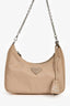Prada Beige Re-Nylon Re-Edition 2005 Crossbody Bag with Chain & Pouch