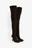Hermès Brown Suede Over The Knee 'Hurricane 95' Boots Size 37.5