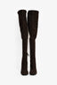 Hermès Brown Suede Over The Knee 'Hurricane 95' Boots Size 37.5
