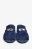Hermès Blue Suede Kelly Lock Mules Size 38