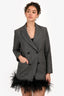 Maje Grey Wool Single Breasted Blazer Size 36