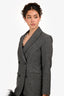 Maje Grey Wool Single Breasted Blazer Size 36