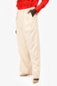 Wardrobe NYC White Wool Wide Leg Trousers Size L