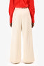 Wardrobe NYC White Wool Wide Leg Trousers Size L