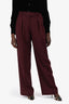 The Row Burgundy Wool Straight Leg Trousers Size 8