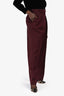 The Row Burgundy Wool Straight Leg Trousers Size 8