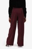 The Row Burgundy Wool Straight Leg Trousers Size 8