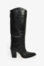 Jimmy Choo Black Leather Block Heel Tall Boots Size 39