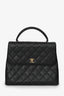 Pre-Loved Chanel™ 2002/03 Black Caviar Leather 'Kelly' Top Handle