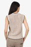 Brunello Cucinelli Beige Openwork Rib Sweater Vest Size M