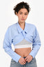 Alexander Wang Grey Bralette Blue Shirt Layered Top Size XS