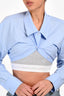 Alexander Wang Grey Bralette Blue Shirt Layered Top Size XS