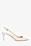 Prada White Patent 'Calzature Donna' Kitten Heel Size 40