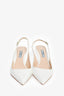 Prada White Patent 'Calzature Donna' Kitten Heel Size 40
