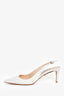 Prada White Patent 'Calzature Donna' Kitten Heel Size 40