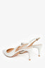 Prada White Patent 'Calzature Donna' Kitten Heel Size 40