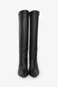Isabel Marant Black Leather Conic Heel Tall Boots Size 37