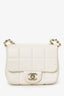 Pre-Loved Chanel™ 2023 White Quilted Lambskin Resin Crystal Monacoco Mini Square Flap Bag