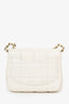 Pre-Loved Chanel™ 2023 White Quilted Lambskin Resin Crystal Monacoco Mini Square Flap Bag