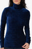 MM6 Maison Margiela Velvet Navy Long Sleeve Turtle Neck Size S