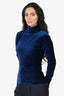 MM6 Maison Margiela Velvet Navy Long Sleeve Turtle Neck Size S
