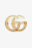 Gucci Yellow Resin/Blue Rhinestone Embellished GG Brooch
