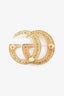 Gucci Yellow Resin/Blue Rhinestone Embellished GG Brooch
