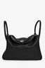Hermès 2015 Black Clemence Leather Lindy 34