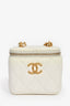 Pre-Loved Chanel™ 2022 White Lambskin Mini Vanity On Chain