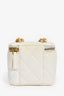 Pre-Loved Chanel™ 2022 White Lambskin Mini Vanity On Chain