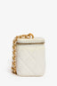 Pre-Loved Chanel™ 2022 White Lambskin Mini Vanity On Chain