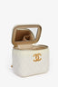Pre-Loved Chanel™ 2022 White Lambskin Mini Vanity On Chain