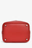 Hermès 2014 Rouge Garance Clemence Leather Picotin Lock 18