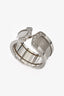 Cartier 18K White Gold Diamond C de Cartier Wide Ring Size 55