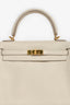 Hermès 2009 Cream Swift Leather Kelly Retourne 25 Top Handle GHW