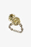 Louis Vuitton Silver Toned Chain Ring with Resin Monogram Bubbles Size 6