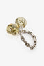 Louis Vuitton Silver Toned Chain Ring with Resin Monogram Bubbles Size 6