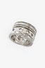 Christian Dior Silver Toned 3-Ring Set Size 5