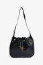 Saint Laurent Espresso Croc Embossed Leather 'Paris VII' Medium Hobo Bag with Pouch