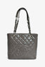 Pre-Loved Chanel™ 2010-11 Grey Caviar Leather Petite Shopping Tote