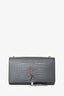 Saint Laurent Grey Croc Embossed Medium 'Kate' Shoulder Bag
