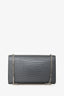 Saint Laurent Grey Croc Embossed Medium 'Kate' Shoulder Bag