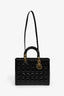 Christian Dior 2015 Black Patent Leather Large Lady Dior with Strap