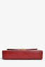 Saint Laurent Burgundy Chevron Leather Envelope Large Chain Shoulder Bag