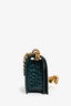 Alexander McQueen Green Croc Embossed Knuckle Shoulder Bag