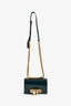 Alexander McQueen Green Croc Embossed Knuckle Shoulder Bag
