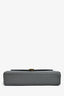 Saint Laurent Grey Chevron Leather Envelope Large Chain Shoulder Bag
