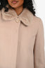 Max Mara Studio Beige Virgin Wool/ Mink Fur Collar Jacket Size 36