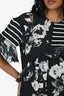 Preen by Thornton Bregazzi Black/White Floral Asymmetrical Midi Skirt/Short Sleeve Top Set Size S