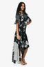 Preen by Thornton Bregazzi Black/White Floral Asymmetrical Midi Skirt/Short Sleeve Top Set Size S